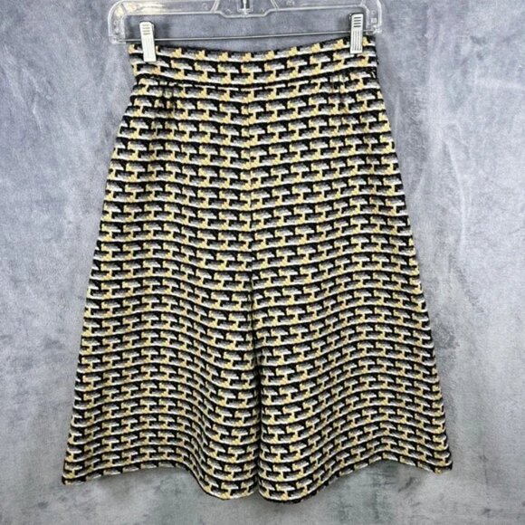Valentino Spa Wool‎ Culottes Wide Leg High Waist Tweed Print Pagina Shorts - Picture 1 of 10